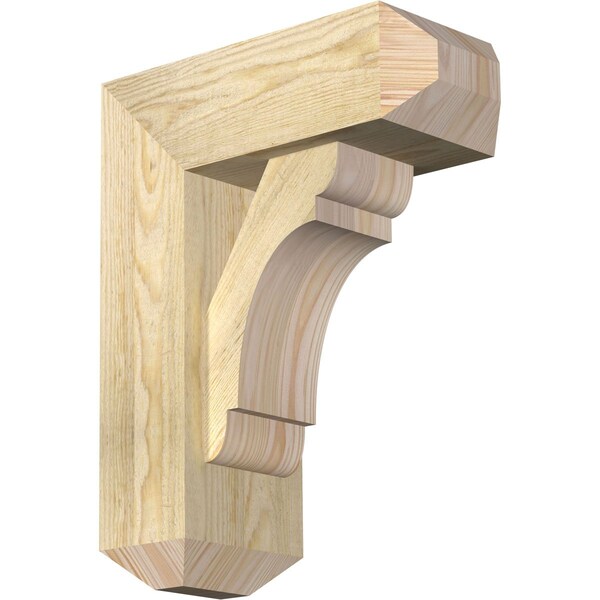 Ekena Millwork Olympic Craftsman Rough Sawn Bracket w/ Offset Brace, Douglas Fir, 6"W x 14"D x 18"H BKT0604X14X18OLY04RDF - main